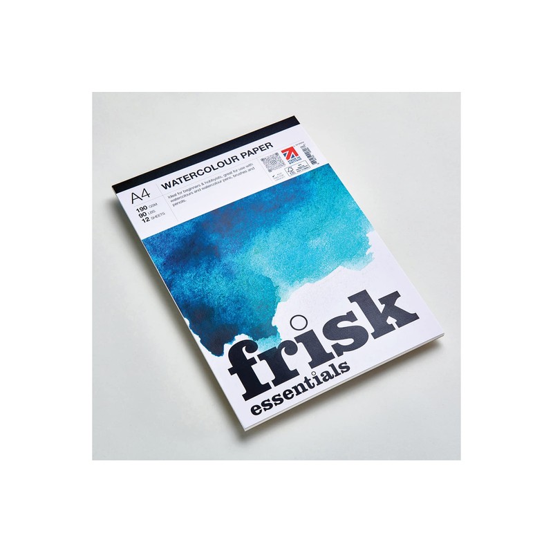 Frisk Essentials Watercolour Paper Pad 190gsm 12sheets A5, White