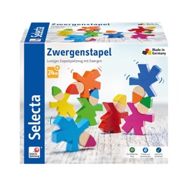 Selecta 62039 Zwergenstapel, Stapelspielzeug aus Holz, 7 Stück