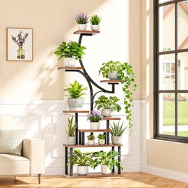 [2026 New Upgraded] Plant Stand Indoor with 4 Grow Lights & 3 Colors, 8 Tiered Corner Plant Shelf, 63" Tall Plant Stands for Indoor Plants Multiple, Metal Flower Display Shelves Holder for Home