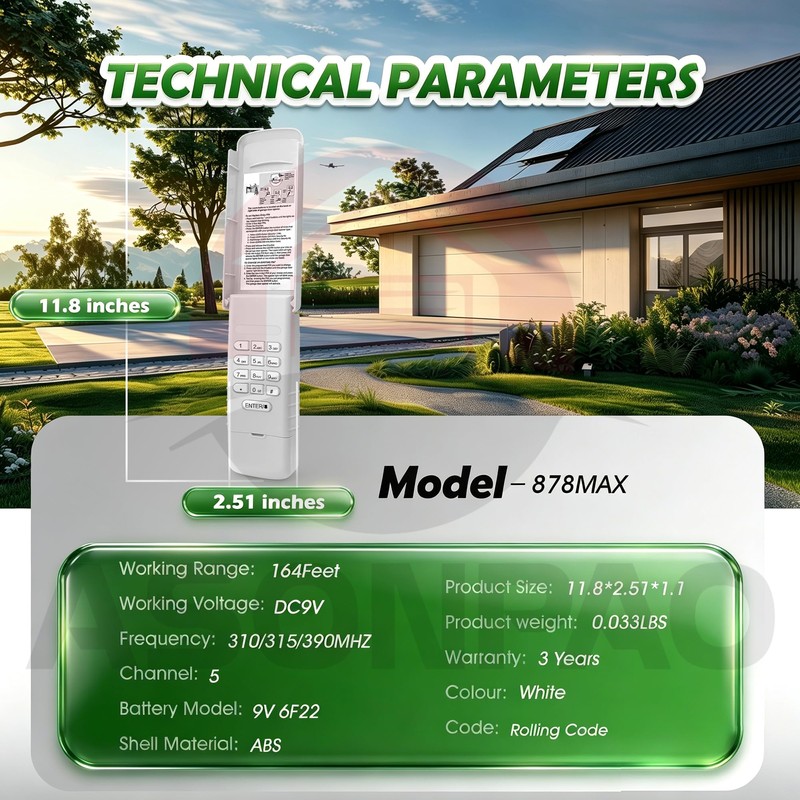 878Max Universal LiftMaster Garage Door Opener Keypad Replacement