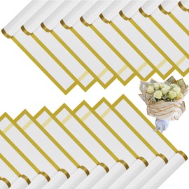 DEWJDFSC 20 Sheets Flower Wrapping Paper,Waterproof Floral Korean Bouquet Wrapping Paper, Florist Supplies, Suitable for Flowers Gift Packaging (White)