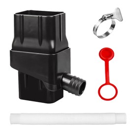 Rainwater Collection System, for 2'' x 3'' Standard Gutter Downspout Rain Barrel Diverter Kit for Reuse in Lawn and Garden Watering (White) (Black)