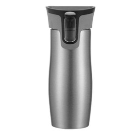 450ML Double Layer Stainless Steel Insulation Water Cup 1 Click Drinking Vacuum Insulation Bottle Silver