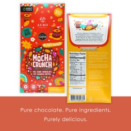 Auro Mocha Crunch 55% Dark Chocolate 5 Pack - Filipino Chocolate - Premium, Made At Origin, Direct Trade, Bean-to-Bar, Woman Owned, BIPOC Owned - Vegan, Halal - Bundle
