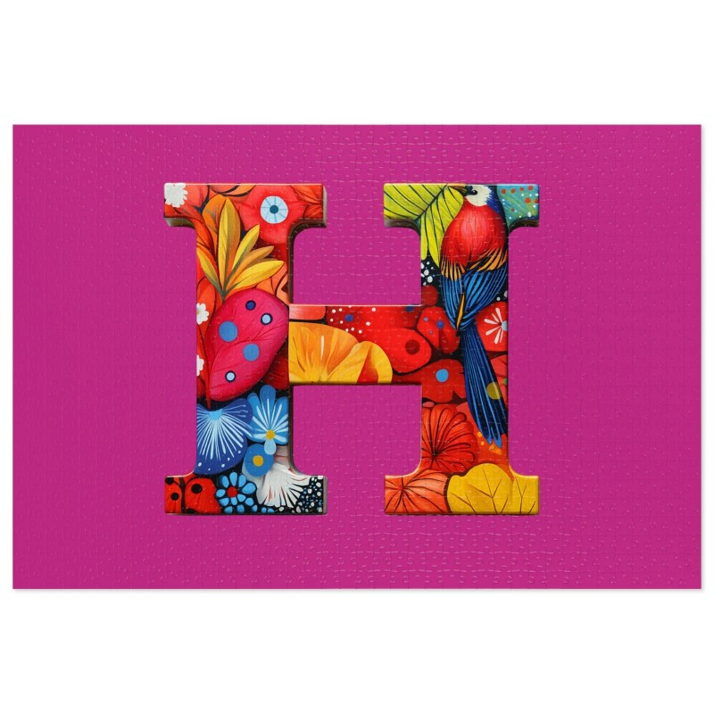 Jigsaw Puzzle Letter H Children's Family Games 1000 Piece Alphabet