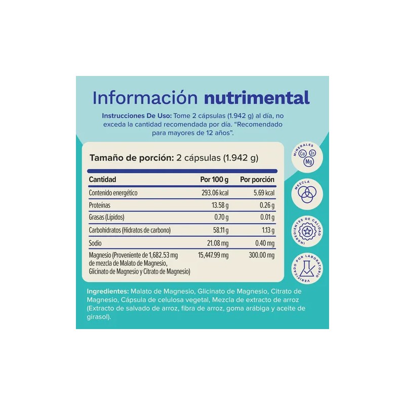 Nutravia Tri Magnesium 180 Caps Veganas Alta Absorcion