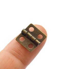 30 Pcs Antique Bronze Mini Hinge Vintage Folding Butt Hinges with Screws for Crafting Box Jewelry Wood Case Gift Chest Trinket Boxes Small Size (Length:1/2", Width:1/2")