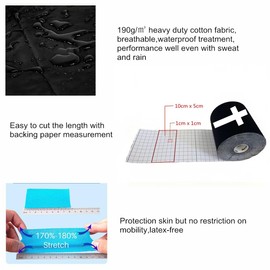 Therasports Faith Cross Turf Tape Football - Extra Wide Christian Athletic Turf Tape - Ultra Sticky & Latex Free, Protects from Turf Burn, Waterproof & Flexible (Black, 4 inch)