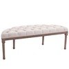 HOMCOM Tufted Half Circle Ottoman Bench Seat - Off White