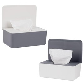 Anruyi Pack of 2 Wet Wipe Box, Napkin Box with Lid, Dispenser Tissue Storage Case, Tissue Box