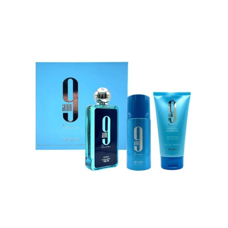 Afnan 9 AM Dive 3pc Gift Set Eau De Perfume