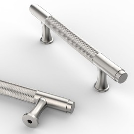 Asidrama 10 Pack 3.75 Inch(96mm) Knurled Brushed Satin Nickel Kitchen Cabinet Handles, Cabinet Pulls Kitchen Cabinet Hardware Cupboard Handles Drawer Handles Dresser Pulls