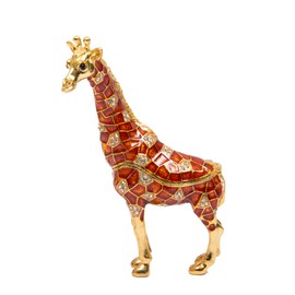 QIFU Vintage Hand Painted Giraffe Enamel Trinket Box Hinged