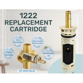 1222 Cartridge Kit Compatible with Moen Tub Shower, Replacement for Moen Posi Temp One-Handle Faucets, Durable Brass