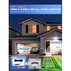 ReinHoo Solar Lights Outdoor Waterproof-2 Pack,Solar Flood Lights Outdoor Waterproof with 23ft Cable,5 Modes & IP65,126 LED Luces Solares para Exteriores,Lámparas Solares para Exteriores,Shed/Porch