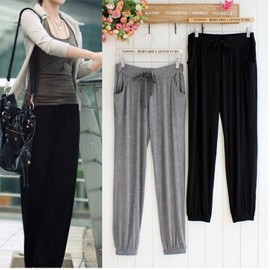 Women's Modal Yoga Pants Loose Harem Lantern Leggings for Spring and Summer Drawstring XL/Light Gray 5ea