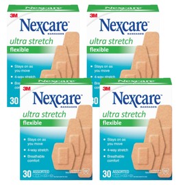 3M Nexcare Comfort Flexible Fabric Bandage, Latex Free, Assorted Sizes, 30 Ct Packages by 3M