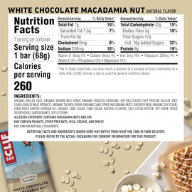 CLIF BAR - White Chocolate Macadamia Nut Flavor - Made with Organic Oats - Energy Bars - Non-GMO - Plant Based Protein Bars (15 Pack)