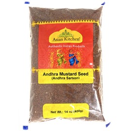 Asian Kitchen Andhra Mustard Seeds (Rai) Whole Spice (Rai Sarson) 14oz (400g) All Natural ~ Gluten Friendly | NON-GMO | Vegan | Indian Origin