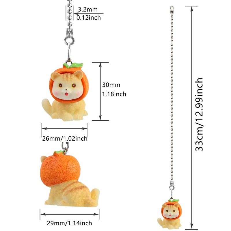 Ceiling Fan Pull Chain Set, 12 Inch Cute Cat Ceiling