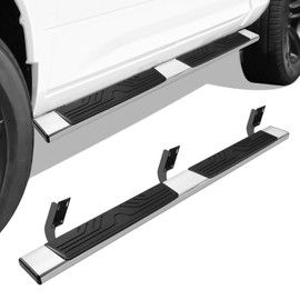 TNMT 6.5" Running Boards for Ford F-250 F-350 F-450 F-550 1999-2016 Super Duty Crew Cab, Side Steps for Truck, Ridge Pattern Mirror Stainless Steel Nerf Bars