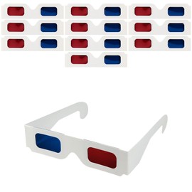 QIANCAIWANG 10 Pack 3D Paper Glasses for Movies, Blue and Red 3D Cardboard Glasses for TV, Films (10)