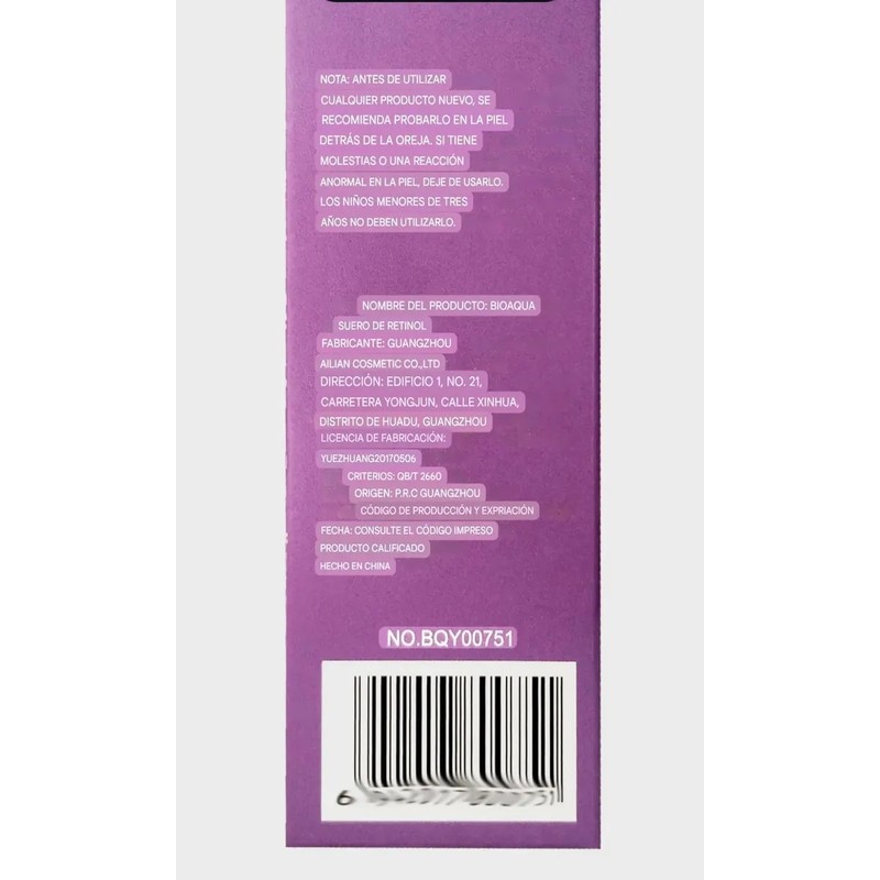 Bioaqua Serum Retinol Acido Hialuronico Antiarrugas 2pz 30ml