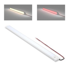 acegoo RV Interior LED Light Bar 12V LED Light Strip for Motorhome Camper Trailer Kitchen Countertop Under Cabinet Lighting, Integral Dimmer Switch & Red Night Light (Warm White, 16.5 inch)
