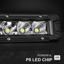 Rigidhorse 12 Inch LED Light Bar Single Row Flood & Spot Beam Combo 10000LM Off Road LED Light Bar Driving Light for Pickup SUV ATV UTV Truck Roof Bumper