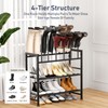 DIMJ Boot Rack 4-Tier - Black Metal Boot Storage Rack