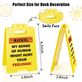 MBL Funny Team Office Gifts - MY SENSE OF HUMOR MIGHT HURT YOUR FEELINGS! Funny Fun Gag Desk Sign Cubicle Decor for Coworker Teammate Employee Boss Birthday Christmas White Elephant Under 10 Dollar