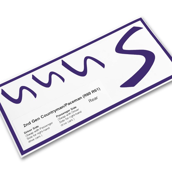 S Vinyl Decal Insert Replacements for 2nd Gen Mini Cooper