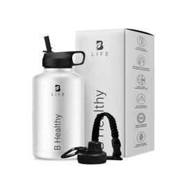 B Life Botella Térmica B Healthy de 1.89 Litros | Acero Inoxidable Sin BPA | Con Aislamiento Térmico | Color Blanco.