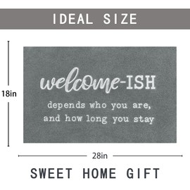 Felpudo de bienvenida para puerta delantera al aire última intervensión, entrada interior con parte trasera de goma antideslizante, divertido y duradero, decoración de entrada para el hogar, granja, gris claro