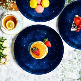 40Pcs Starry Galaxy Party Supplies Space Galaxy Party Paper Plates Star Party Dessert Plates for Outer Space Theme Boys Girls Baby Shower Starry Night Solar System Birthday Party Decorations (Starry)