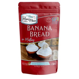 Mom's Place Gluten-Free Banana Bread Mix, 1-Pack - Easy to Make, 12 Servings - Nut Free, Dairy Free & Soy Free