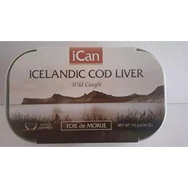 i-can Icelandic Cod Liver Wild Caught (Foie de Morue) 4oz. (PACK OF 12 CANS)