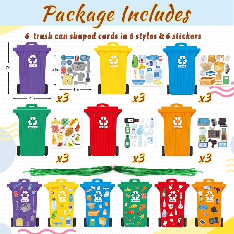 WorldBazaar 18 Pack Earth Day Recycling Craft Kit for Kids