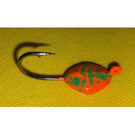 T&A JIGS 12 TOG JIGS 2x STRONG HOOK  ORANGE GREEN tautog jig heads blackfish 1/2 3/4 1oz - 1oz  3/o hook