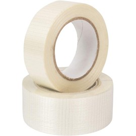 HTUK Strong Crossweave Reinforced Tape Transparent Bi-Directional Filament Strapping Tape Fiberglass Reinforced Tape Heavy Duty Tape 25mm x 50m - 50mm x 50m (18, 50mm x 50M)
