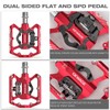 GEWAGE SPD Bicycle Pedals, 2-in-1 Double Function Flat and SPD