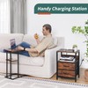 Yoobure Nightstand with Charging Station, Small Night Stand with Fabric