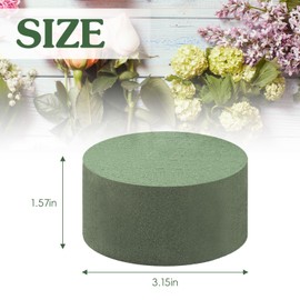 Floral Foam,4 Pcs Green Round Wet & Dry Floral Foam Blocks Florist Plant Foam for Fresh and Artificial Flowers,Garden Decorations and Wedding Home Decor,Each(3.15” L x 3.15” W x1.57 ” H)
