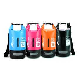 Fortitude Sports Waterproof Dry Bag 5L / 10L / 20L Waterproof Backpack Stuff Sack Wet Bags for Swimming, Paddleboarding, Travel, Kayaking, Fishing, Beach (Pink, 10L)