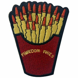Freedom Fries With Bullet Patch Embroidered Badge Iron On Sew On Emblem
