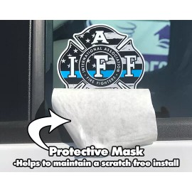 IAFF Sticker Firefighter Decal Bumper Sticker, IAFF Thin Blue Line Sticker