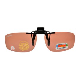 ClipFlipz Rectangular Polarised Extra-Large/Copper Driving Clip On Flip Up Sunglasses, XL
