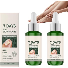 7 días de cuidado líquido de uñas jengibre árbol té, cuidado líquido uñas, cutículas uñ/as dañadas, hidratados, regenera uñ/as que rompen fácilmente, gotas soporte aplicables para uñas pies. (2pcs)