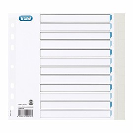 Elba 400012104 Strengthened Paper File for DIN A4 12 Taben 12-Piece teildeckend Light Grey Box Binder Ring Ring Binder Folder Blue Angel Design