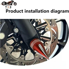 TDZ Front Axle Nut Covers 3.6" Inch Spike Front Axle Nut Covers Caps for Harley Softail Dyna Touring Street Electra Road Glide Sportster ，Red